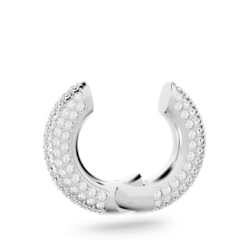 Pendiente ear cuff Dextera, Conjunto (3), Diseño asimétrico, Blanco, Combinación de acabados metálicos - Swarovski, 5615735