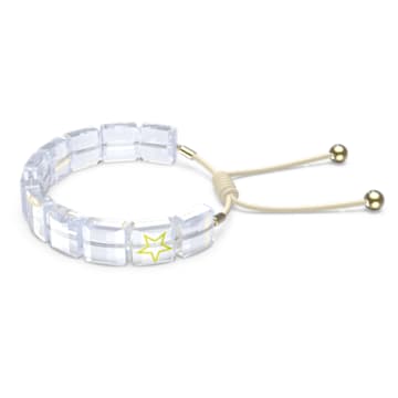Bracelet Letra, Étoile, Blanc, Placage de ton or - Swarovski, 5615862