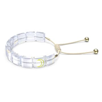 Letra 手链, 月亮, 白色, 镀金色调 - Swarovski, 5615863
