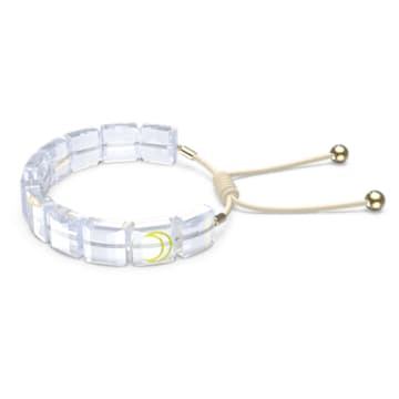 Letra bracelet, Moon, White, Gold-tone plated - Swarovski, 5615863