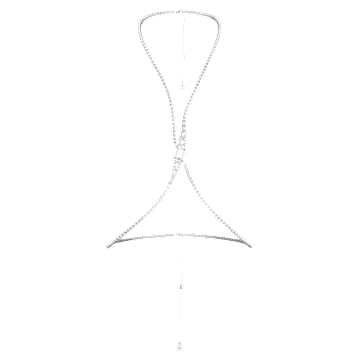 【未使用美品】SWAROVSKI × SKIM チェーンベルト Millenia ボディチェーン, スクエア・カット, ホワイト