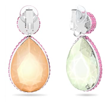 Boucles d'oreilles clip Orbita, Design asymétrique, Taille goutte, Multicolores, Métal rhodié - Swarovski, 5616019