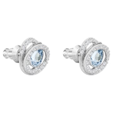 Generation stud earrings, Blue, Rhodium plated - Swarovski, 5616264