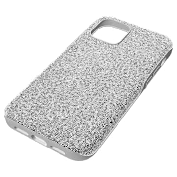 High smartphone case, iPhone® 12/12 Pro, Silver tone - Swarovski, 5616367