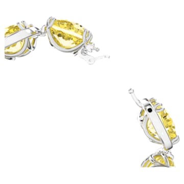 Harmonia bracelet, Cushion cut, Yellow, Rhodium plated - Swarovski, 5616513