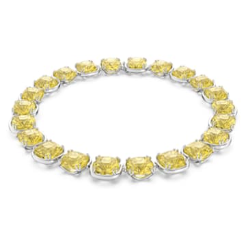 Obojkový náhrdelník Harmonia, Výbrus cushion, Žlutá, Pokoveno rhodiem - Swarovski, 5616522