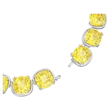 Obojkový náhrdelník Harmonia, Výbrus cushion, Žlutá, Pokoveno rhodiem - Swarovski, 5616522