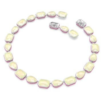 Orbita necklace, Magnetic closure, Mixed cuts, Multicoloured, Rhodium plated - Swarovski, 5616640