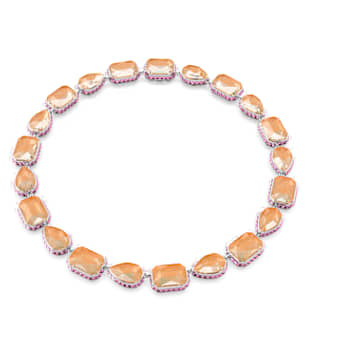 Colier Orbita, Sistem magnetic de închidere, Tăieturi mixte, Multicolor, Placat cu rodiu - Swarovski, 5616640