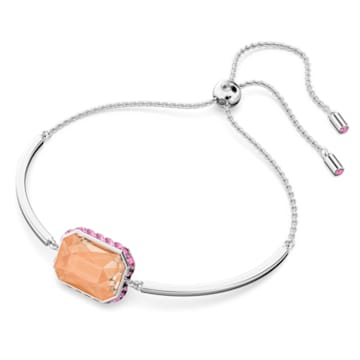 Orbita bracelet, Octagon cut crystal, Multicoloured, Rhodium plated - Swarovski, 5616642