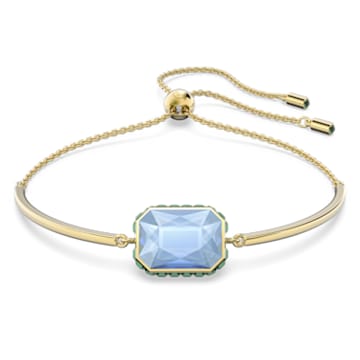 Orbita bracelet, Octagon cut crystal, Multicolored, Gold-tone plated - Swarovski, 5616643