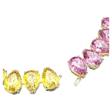 Millenia necklace, Pear cut, Multicolored, Gold-tone plated - Swarovski, 5616734