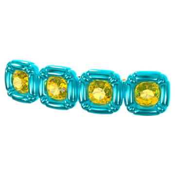 Haarclip, Kristallen met cushion-slijpvorm, Blauw, Goudkleurige toplaag - Swarovski, 5617239