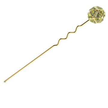 Hair pin, Green, Gold-tone plated - Swarovski, 5617733