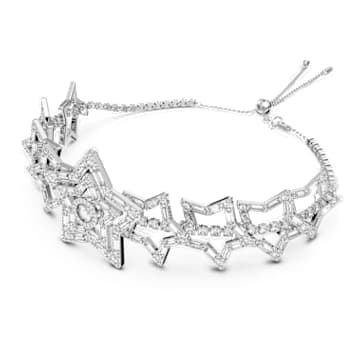 Stella 束颈项链, 星星, 白色, 镀铑 - Swarovski, 5617753