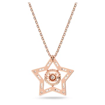 Colgante Stella, Tallas mixtas, Estrella, Blanco, Baño tono oro rosa - Swarovski, 5617766