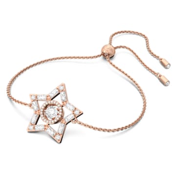 Stella 手链, 星星, 白色, 镀玫瑰金色调 - Swarovski, 5617882