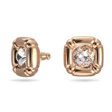 Dulcis stud earrings, Cushion cut crystals, Rose gold tone - Swarovski, 5617910