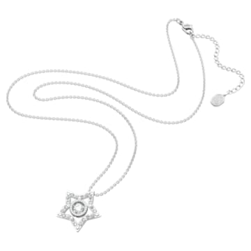 Pendentif Stella, Étoile, Blanc, Métal rhodié - Swarovski, 5617919