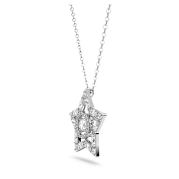 Stella Anhänger, Verschiedene Schliffe, Stern, Lang, Weiß, Rhodiniert - Swarovski, 5617919