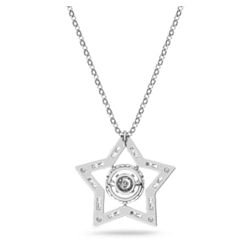 Pendentif Stella, Tailles variées, Étoile, Long, Blanc, Métal rhodié - Swarovski, 5617919