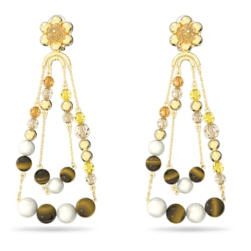 Somnia drop earrings, Chandelier, Extra long, Multicoloured, Gold-tone plated - Swarovski, 5618294