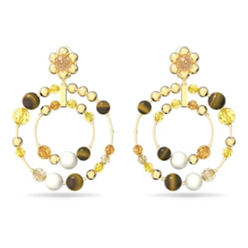 Somnia 大圈耳环, 流光溢彩, 镀金色调 - Swarovski, 5618296