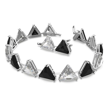 Ortyx bracelet, Triangle cut, Black, Rhodium plated - Swarovski, 5619154