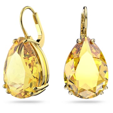 Millenia 水滴形耳环, 梨形切割, 黄色, 镀金色调 - Swarovski, 5619495