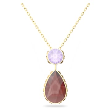 Naszyjnik Orbita, W kształcie kropli, Mały, Różnokolorowy, Powłoka w odcieniu złota - Swarovski, 5619786