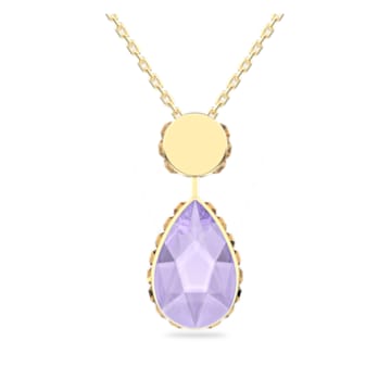 Orbita necklace, Drop cut crystal, Multicolored, Gold-tone plated - Swarovski, 5619786