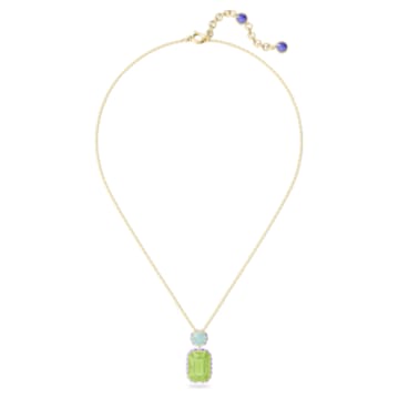 Orbita necklace, Octagon cut, Small, Multicolored, Gold-tone plated - Swarovski, 5619787