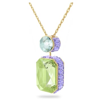 Orbita necklace, Octagon cut, Multicolored, Gold-tone plated - Swarovski, 5619787