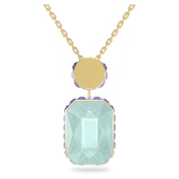 Orbita necklace, Octagon cut, Long, Multicoloured, Gold-tone plated - Swarovski, 5619787