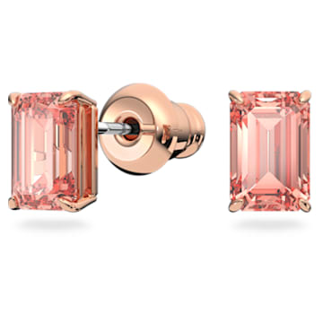 Millenia set, Octagon cut Swarovski Zirconia, Pink, Rose-gold tone plated - Swarovski, 5620548