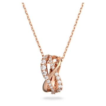 Colier Twist, Alb, Placat cu nuanță roz-aurie - Swarovski, 5620549