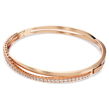 Bracelet Twist, Blanc, Placage de ton or rosé - Swarovski, 5620552