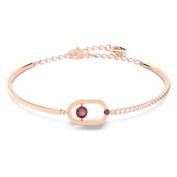 Swarovski Sparkling Dance Oval bracelet, Round cut, Red, Rose gold-tone plated - Swarovski, 5620553