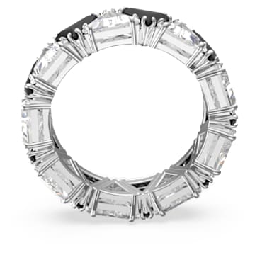 Anillo de cóctel Ortyx, Talla triangular, Negro, Baño de rodio - Swarovski, 5620674
