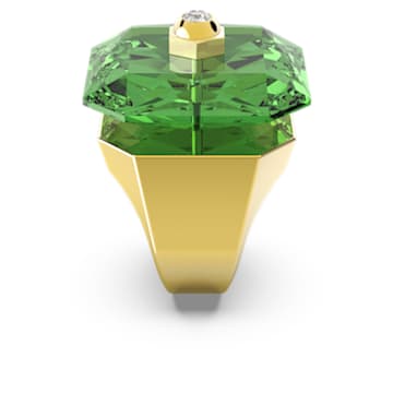 Numina ring, Octagon cut, Green, Gold-tone plated - Swarovski, 5620763