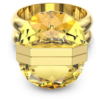 Lucent 戒指, 磁扣, 黄色, 镀金色调 - Swarovski, 5621074