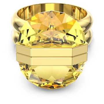 Lucent ring, Magnetische sluiting, Geel, Goudkleurige toplaag - Swarovski, 5621074