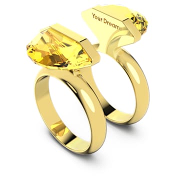 Lucent 戒指, 磁性, 黄色, 镀金色调 - Swarovski, 5621074