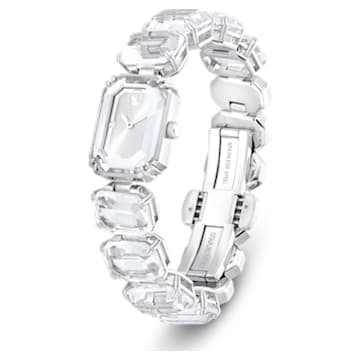 Watch, Octagon cut bracelet, White, Stainless Steel - Swarovski, 5621173