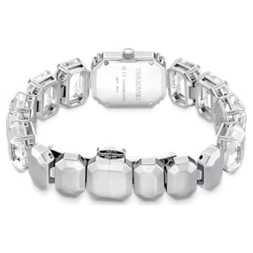 Watch, Octagon cut bracelet, White, Stainless steel - Swarovski, 5621173