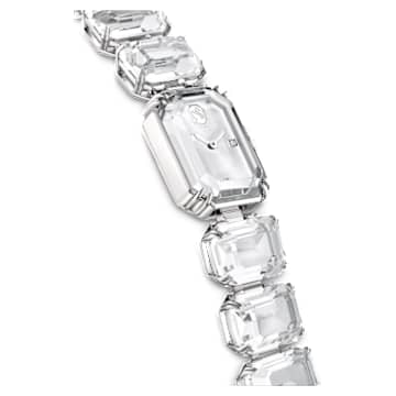 Horloge, Armband met octagon-slijpvorm, Wit, Roestvrij staal - Swarovski, 5621173
