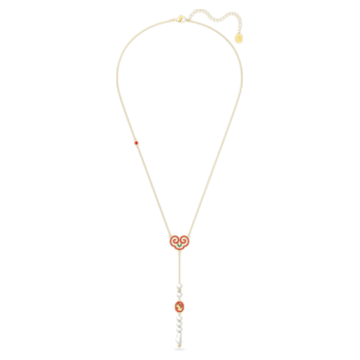 Gratia pendant, Swan, Red, Gold-tone plated - Swarovski, 5622085