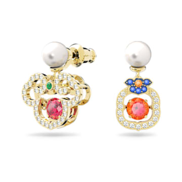 Gratia drop earrings, Multicolored, Gold-tone plated - Swarovski, 5622087