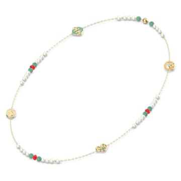Gratia necklace, Red, Gold-tone plated - Swarovski, 5622092