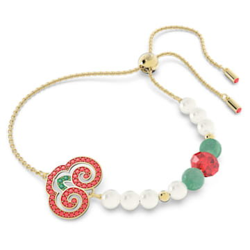 Gratia bracelet, Red, Gold-tone plated - Swarovski, 5622093